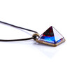 Crystal Glow In The Dark Pyramid Pendant Outer Space Star Dust Triangle Geometric Magic Luminous Necklace