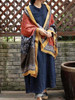 Vintage Pattern Comfortable Cotton Ethnic Style Big Scarf Shawl
