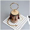 Fringe Barrel Chain Crossbody Woven Bag