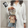 Fringe Barrel Chain Crossbody Woven Bag