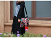 Folk Style Flower Peacock Embroidered Tassel Canvas Shoulder Bag Handbag