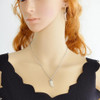 Crescent pendant necklace & Earrings set