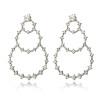 Bohemian Crystal Large Circle Drop Pendant Earrings