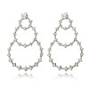 Bohemian Crystal Large Circle Drop Pendant Earrings