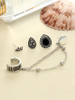 4 PCS Vintage Chain Tassels Crown Water Drop Pattern Earrings