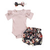 Newborn Baby Girls Clothes Sets 2020 Summer Short Sleeve Bowtie Romper+Shorts Dress+Headband Infant baby girl clothing outfit Newborn Baby Girls Clothes Sets 2020 Summer Short Sleeve Bowtie Romper+Shorts Dress+Headband Infant baby girl clothing outfit