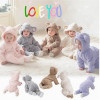 Baby Coral Fleece Romper Newborn Boys Girls Hooded Cartoon Jumpsuit Toddler Autumn Pajamas Infant Playsuit Clothing