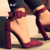 LALA IKAI Woman Wedding Shoes Brand Strap Heels Classic Heeled Sandals 12CM Ladies Red Platform