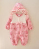 Winter Newborn Baby Girl Clothes Thicken Floral Princess Jumpsuit Clothing Sets Girls Bodysuit+ Hats