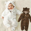 Autumn Winter  Baby Rompers Bear style baby coral fleece  brand  Hoodies Jumpsuit baby girls boys