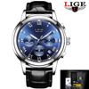 2017 New Watches Men Luxury Brand LIGE Chronograph Men Sports Watches Waterproof Leather Quartz Man