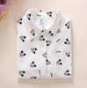 VenusFox Women Cotton Long Sleeve Cartoon Print White Blouses Shirts VenusFox Women Cotton Long Sleeve Cartoon Print White Blouses Shirts