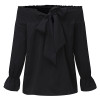 VenusFox Womens Off Shoulder Bowknot Slash Casual Loose Tops Blouse VenusFox Womens Off Shoulder Bowknot Slash Casual Loose Tops Blouse