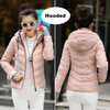 Winter Jacket Women Cotton Short Jacket  New Girls Padded Slim Hooded Warm Parkas Stand Collar