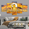 5 Panels Canvas Buddha Statue HD Prints Painting Wall Art Picture For Living Room Wall Decor Home Decoration