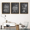 Vintage Engine Motor Print Painting Aviation Artwork Train Car Patent Canvas Art Poster Wall Pictures For Aviation Home Decor