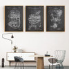 Vintage Engine Motor Print Painting Aviation Artwork Train Car Patent Canvas Art Poster Wall Pictures For Aviation Home Decor