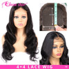 Brazilian 4x4 Lace Closure Wig Body Wave Wig Human Hair Wigs Pre-Plucked with Baby Hair Non-Remy Jazz Star Hair 150% Density
