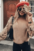 Knitted Lace-up Sweatshirt