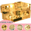 DIY Dollhouse Wooden doll Houses Miniature Doll House Furniture Kit Casa Music Led Toys for Children Birthday Gift