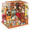 Doll House Miniature DIY Dollhouse With Furnitures Wooden House Toys For Children Sam's Bookstore Robotime