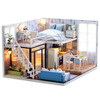 CUTEBEE DIY Doll House Wooden Doll Houses Miniature Dollhouse Furniture Kit with LED Toys for children Christmas Gift  L023