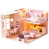 CUTEBEE DIY Doll House Wooden Doll Houses Miniature Dollhouse Furniture Kit with LED Toys for children Christmas Gift  L023
