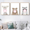 Canvas Print Bubble Gum Forest Animals  - Wall Art (Unframed)