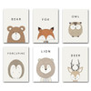 Canvas Print Drawn Animals  - Kids & Nursery Wall Art (Unframed)
