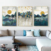 Nordic Abstract Geometric Mountain Landscape Wall Art in Canvas