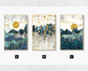 Nordic Abstract Geometric Mountain Landscape Wall Art in Canvas