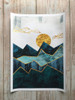 Nordic Abstract Geometric Mountain Landscape Wall Art in Canvas