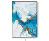 Nordic Abstract color spalsh blue golden in canvas