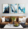 Nordic Abstract color spalsh blue golden in canvas