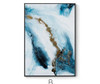 Nordic Abstract color spalsh blue golden in canvas