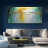 Drawing knife oil painting, abstract on canvas 100% handmade