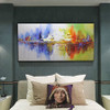 Drawing knife oil painting, abstract on canvas 100% handmade