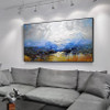Drawing knife oil painting, abstract on canvas 100% handmade