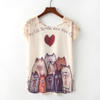 Cute Cat Summer Novelty Women T Shirt