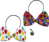 Holiday Fun Party Themed Bowtie 2-Pack set with Charm Accessory for dogs or cats