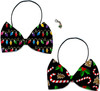 Holiday Fun Party Themed Bowtie 2-Pack set with Charm Accessory for dogs or cats