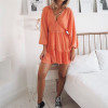 Plunge Neck Lace-Trimmed Minidress