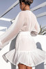 Plunge Neck Lace-Trimmed Minidress