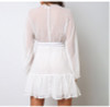 Plunge Neck Lace-Trimmed Minidress