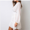Plunge Neck Lace-Trimmed Minidress