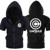 Dragon Capsule Black Zip Up Short Sleeve Hoodie