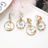 Bunny Moon Kawaii Earrings (Pink, Blue)