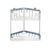 Sonia HOSPITALITY Wall Bath Chrome Double Corner Shower Caddy Shelf Organizer Sonia HOSPITALITY Wall Bath Chrome Double Corner Shower Caddy Shelf Organizer