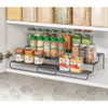 mDesign Adjustable, Expandable Kitchen Wire Metal Storage Cabinet, Cupboard, Food Pantry, Shelf Organizer Spice Bottle Rack Holder - 3 Level Storage - Up to 25" Wide, 2 Pack - Graphite Gray