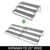 mDesign Adjustable, Expandable Kitchen Wire Metal Storage Cabinet, Cupboard, Food Pantry, Shelf Organizer Spice Bottle Rack Holder - 3 Level Storage - Up to 25" Wide, 2 Pack - Graphite Gray